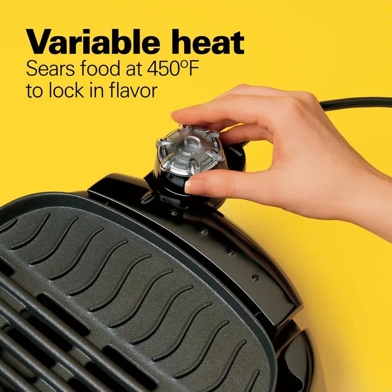 Hamilton Beach Hamilton Beach® 8 Serving Indoor & Outdoor Smokeless Grill Adjustable Temperature Control Black