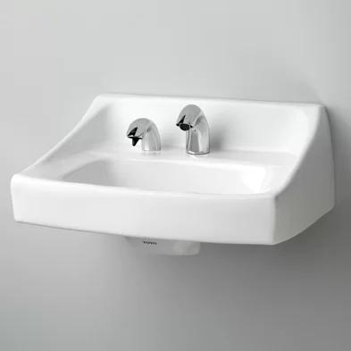Modern Commercial 21" White Ceramic Wall-Mount Bathroom Sink