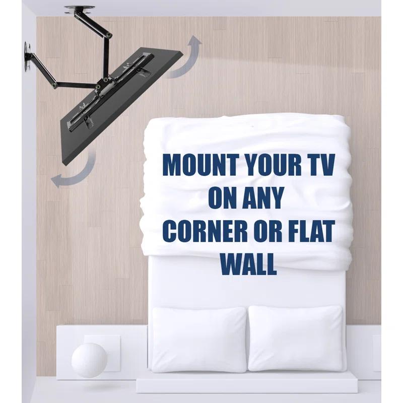 Mount-it Black Corner Mount for Holds up to 66 lbs
