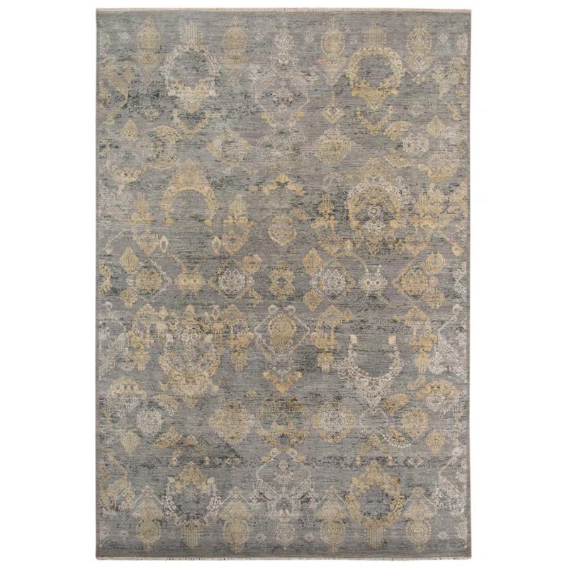 AMER Rugs Pearl Hand-Knotted Silver Sand Area Rug | Perigold