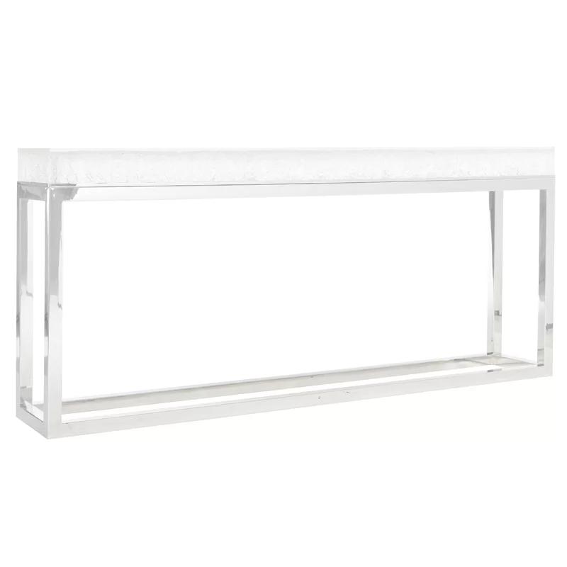 Arctic Elegance Polished Stainless Steel Large Console Table