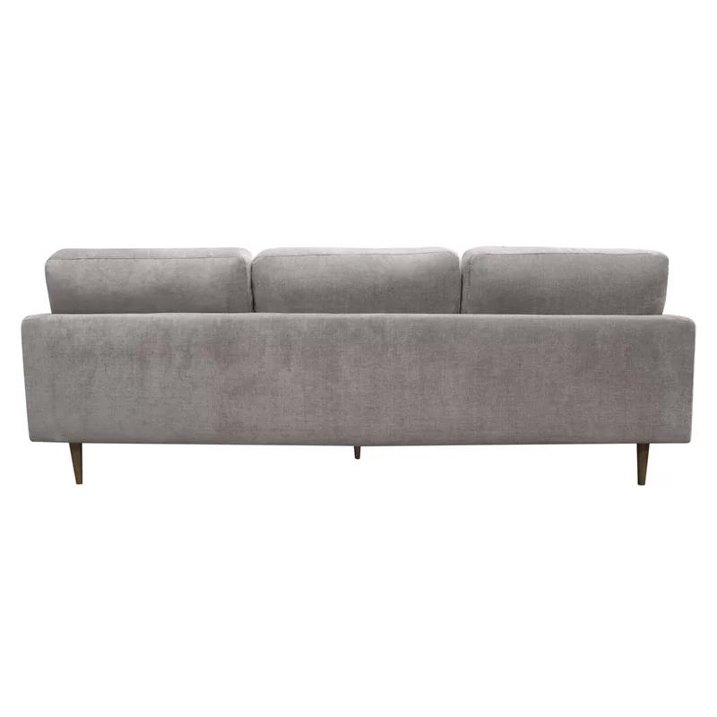 Luxe Gray Polyester 2-Piece L-Shaped Sectional with Square Arms