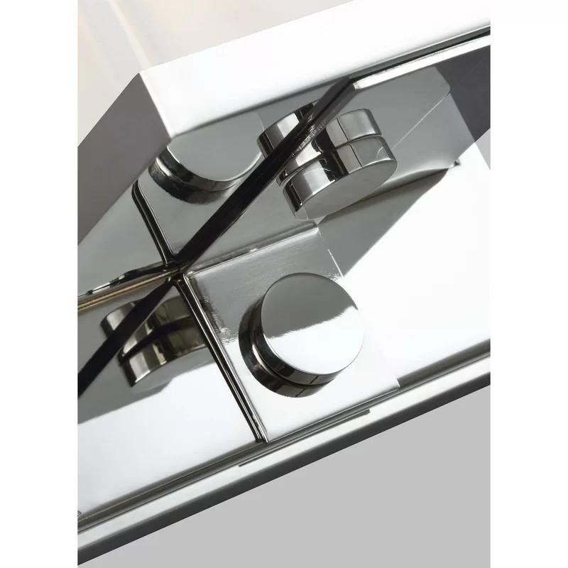 Logan Polished Nickel 2-Light Wall Sconce with White Pressed Glass