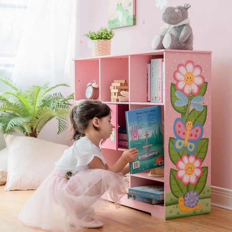 Teamson Kids Magic Garden 31.5" H x 35.5" W Cube Bookcase