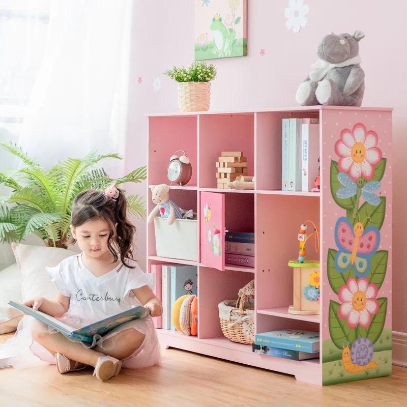Teamson Kids Magic Garden 31.5" H x 35.5" W Cube Bookcase