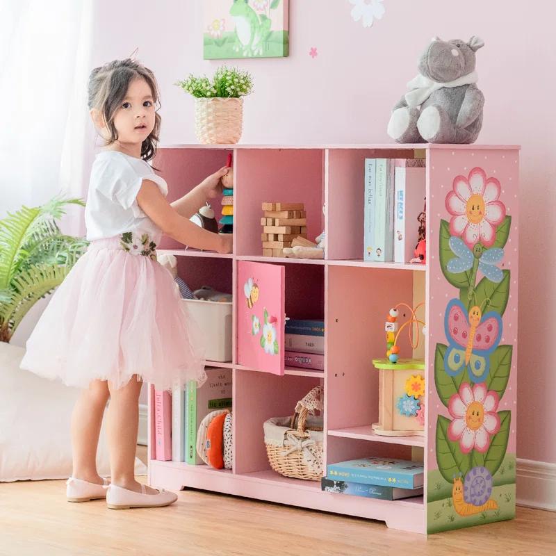 Teamson Kids Magic Garden 31.5" H x 35.5" W Cube Bookcase
