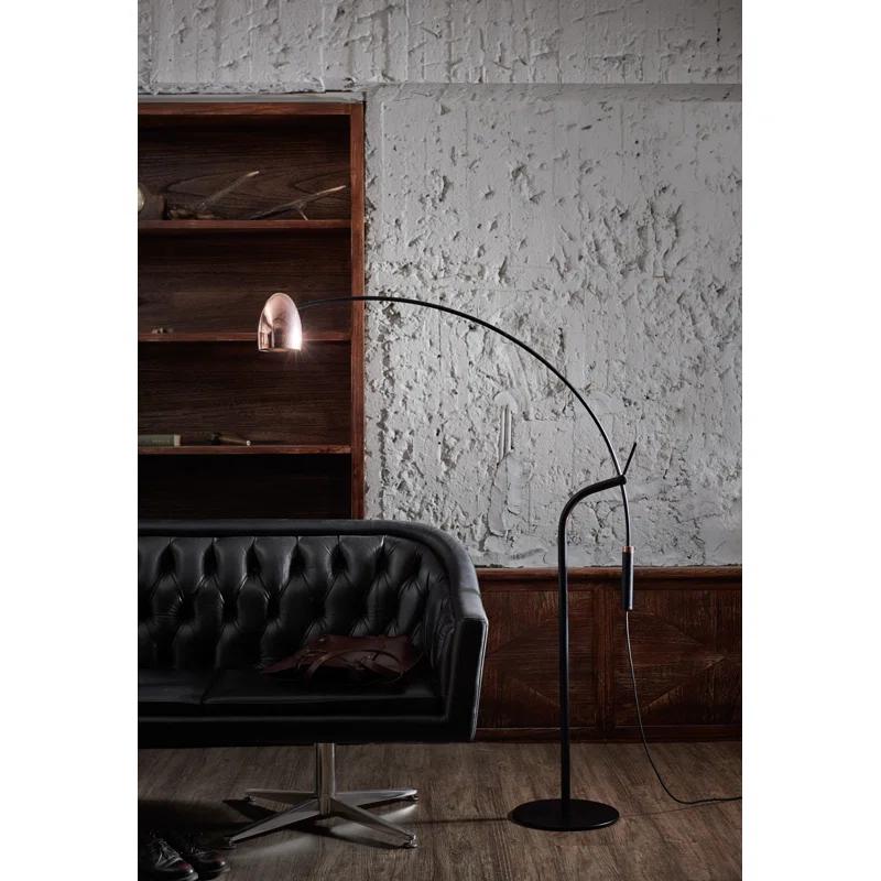 Hercules 84.2'' Matt Black Arched Floor Lamp