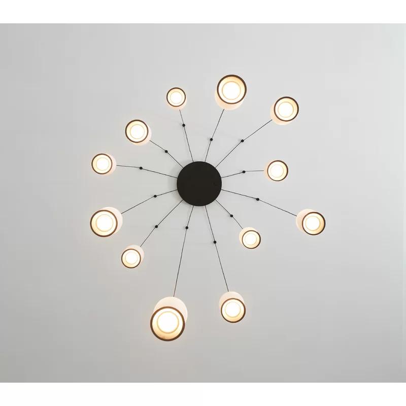 Matte Black Fuji Inspired 12-Light LED Globe Pendant