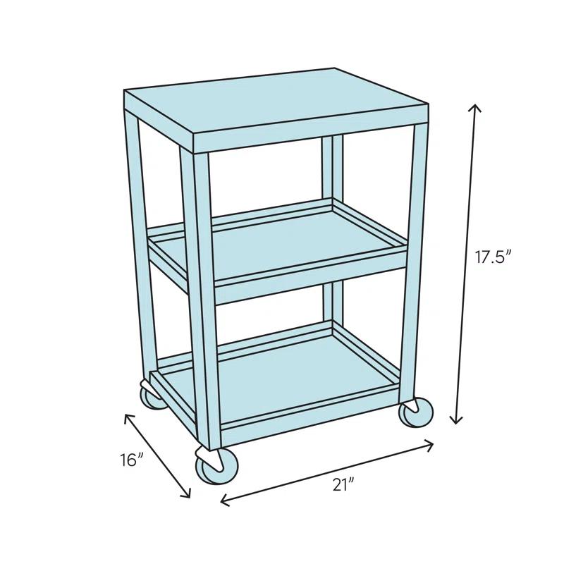 Sleek Black Steel Under-Desk Rolling Stand with Storage Basket & Drawer