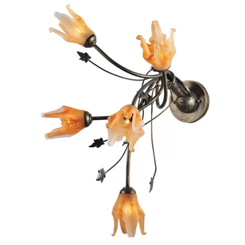 Blossoming Tigerlily 20" Bronze 5-Light Wall Sconce