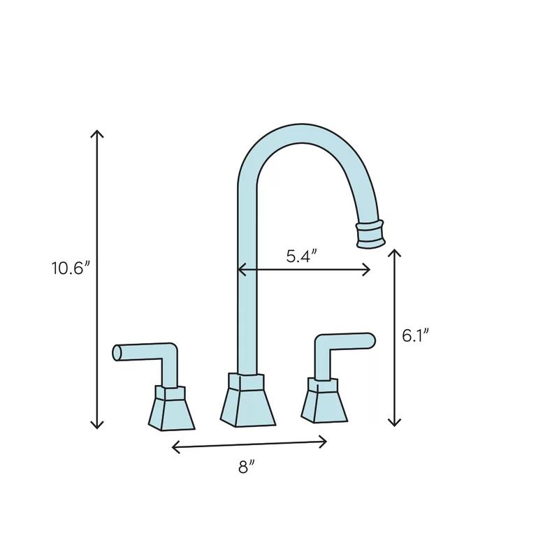 Eco-Friendly Modern Brushed Nickel 2-Handle Widespread Bathroom Faucet