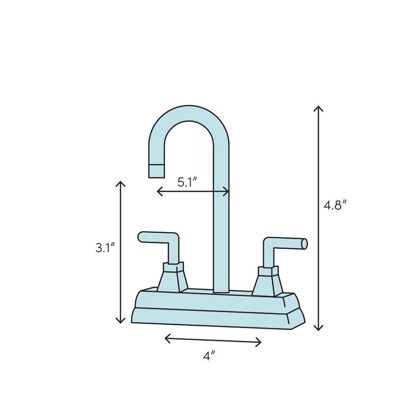 Elegant Forte Polished Chrome 4" Centerset Double-Handle Bathroom Faucet