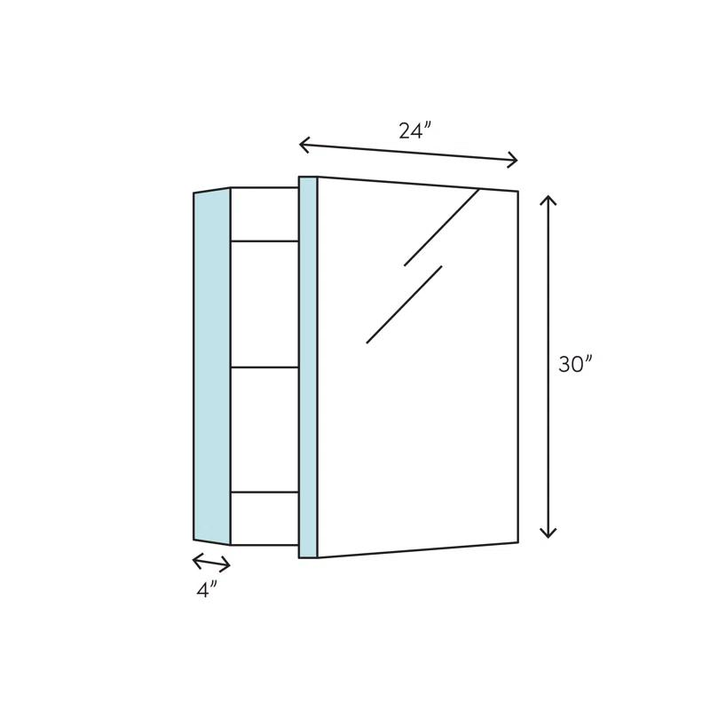 AiO Recessed Frameless Medicine Cabinet with 3 Adjustable Shelves and LED Lighting