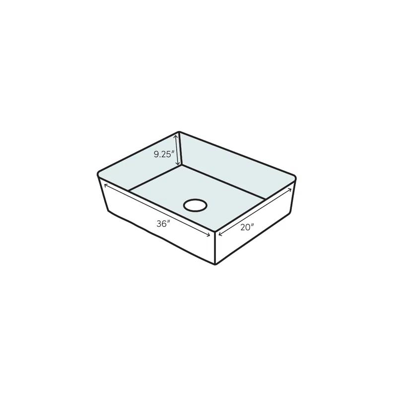 Platus Houzer Farmhouse Apron Front/Undermount 36 inch Fireclay Single Bowl Kitchen Sink