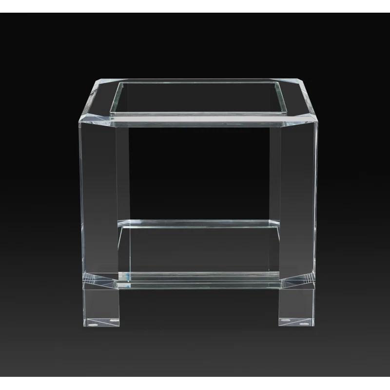 Interlude Surrey Glass Top End Table