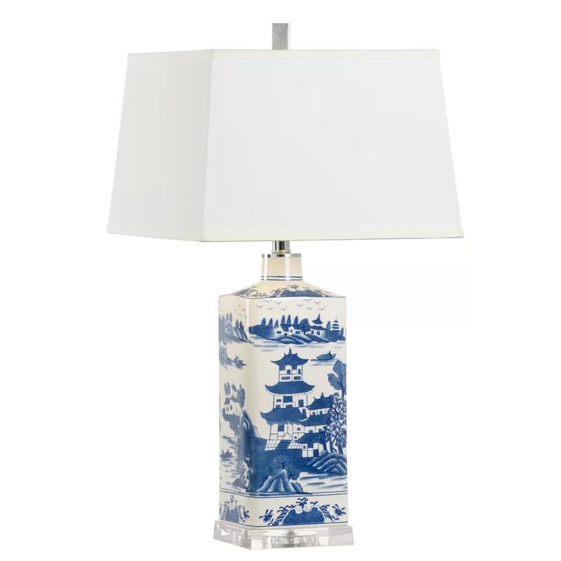 Chelsea Square Blue and White Ceramic 1-Light Table Lamp