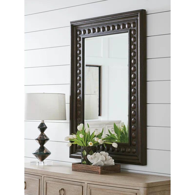 Malibu Transitional Espresso Wood Wall Mirror 51.75"