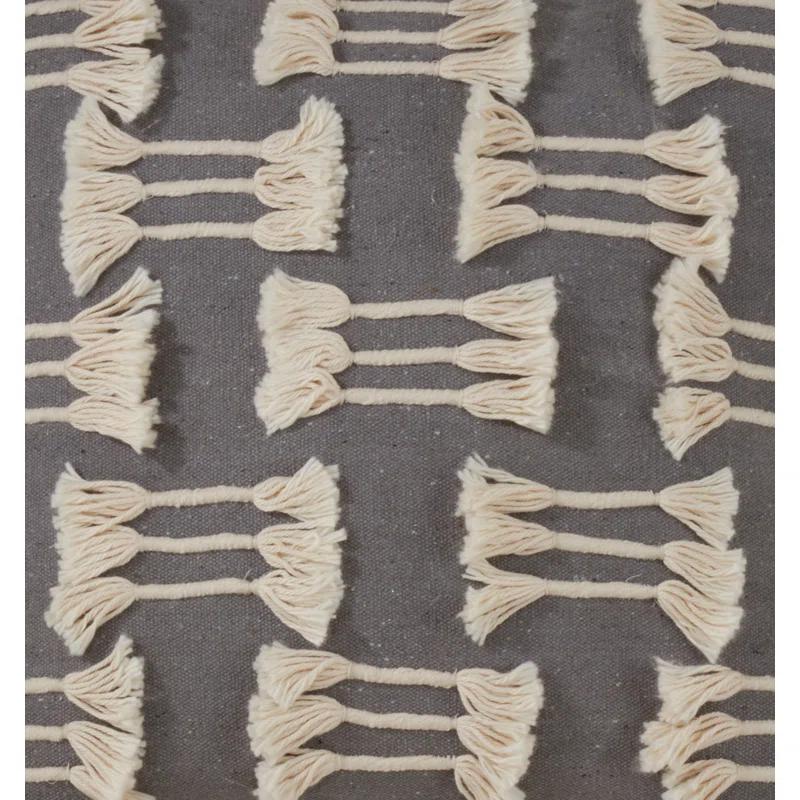 Saro Trois Lignes Collection Cotton Throw Pillow