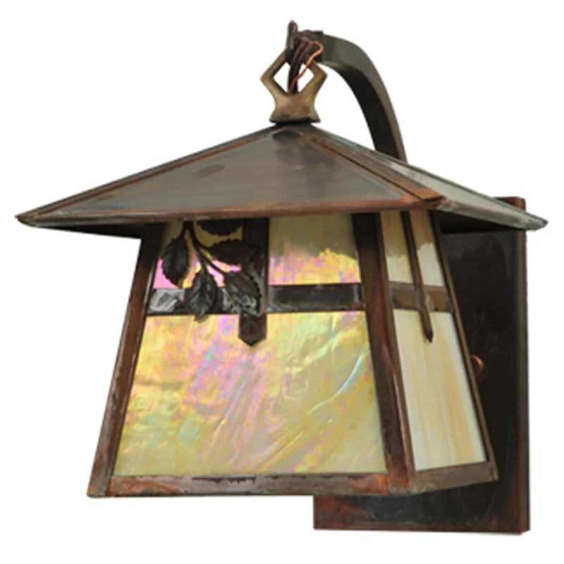 Handcrafted Solid Brass 1-Light Outdoor Lantern Wall Sconce