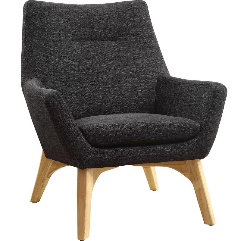 Quintessence Black Wood Upholstered Reception Chair