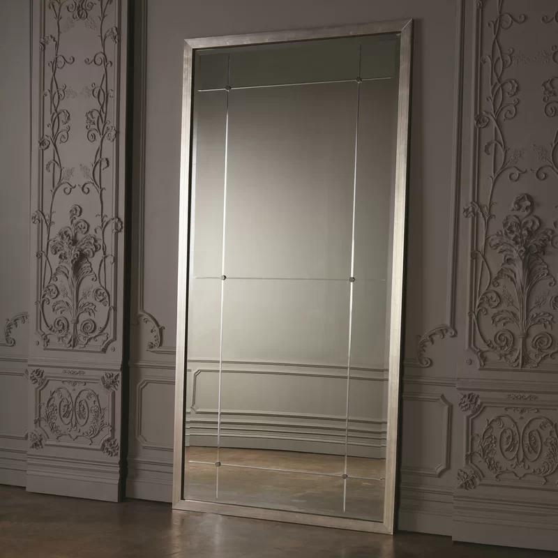 Lux Beaumont Rectangular Silver-Nickel & Gold Leaf Beveled Wall Mirror