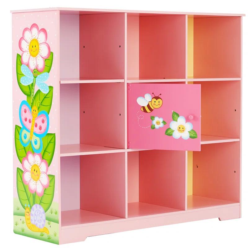 Teamson Kids Magic Garden 31.5" H x 35.5" W Cube Bookcase