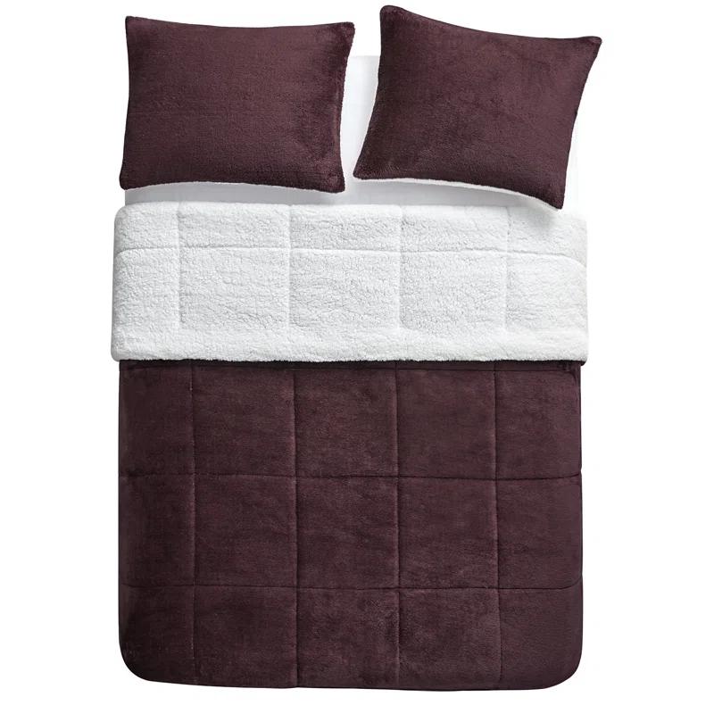 Ultra Plush Reversible Faux Fur and Sherpa 3-Piece Comforter Set