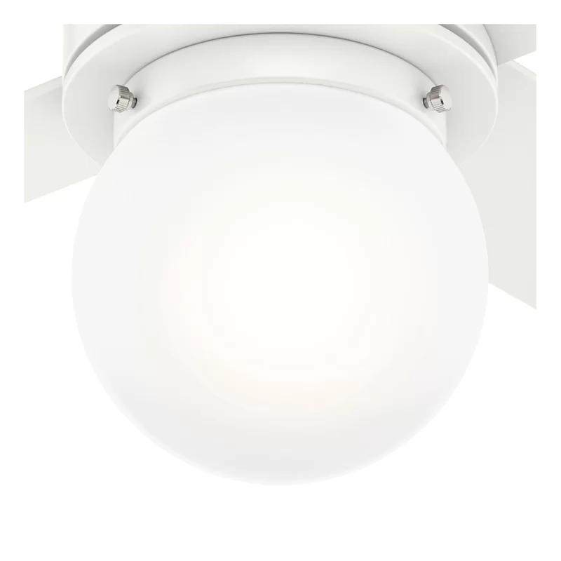 Hepburn 52" Matte White LED Ceiling Fan with Globe Light