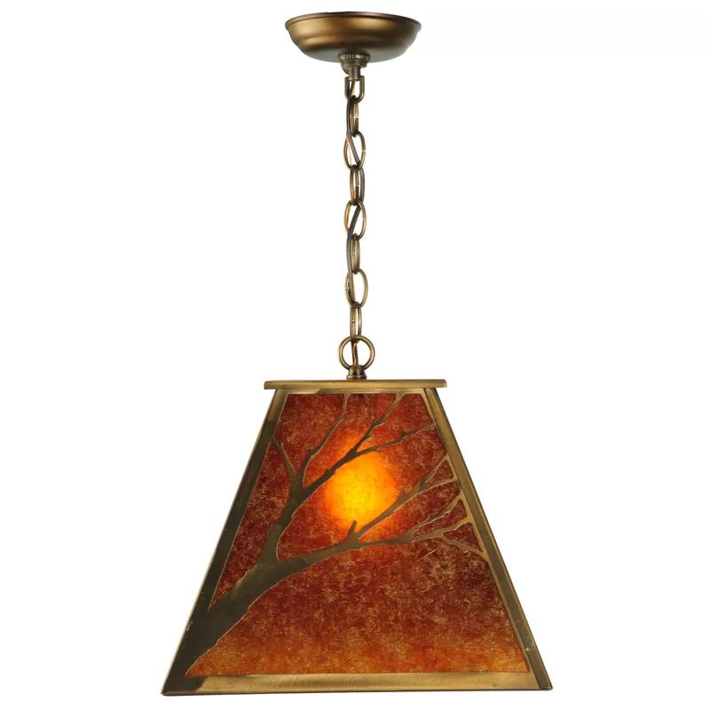 Rustic Copper Glass LED Indoor/Outdoor Pendant Light