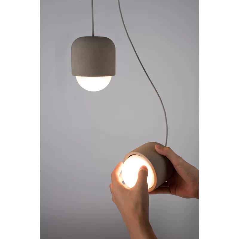 Mini Globe Opal Glass & Concrete 1-Light Pendant