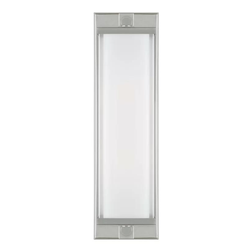 Logan Polished Nickel 2-Light Wall Sconce with White Pressed Glass