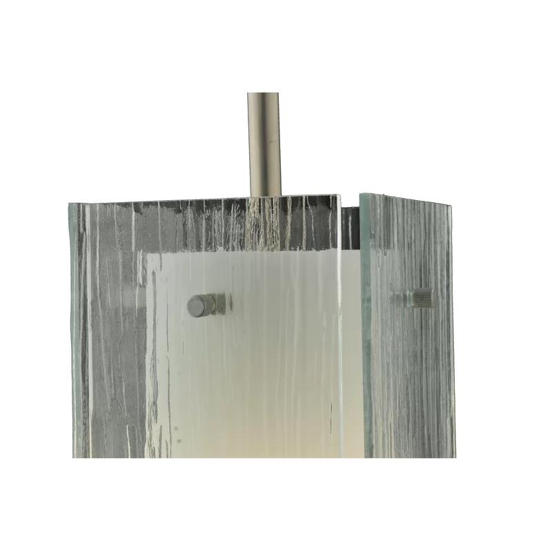 Metro Mist Glass and Nickel Mini Pendant Light