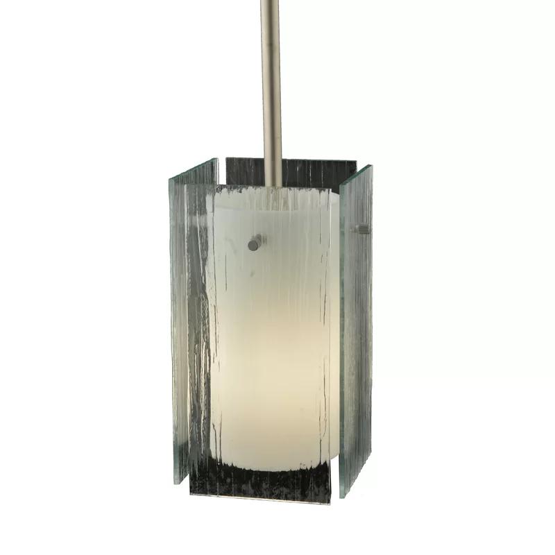 Metro Mist Glass and Nickel Mini Pendant Light