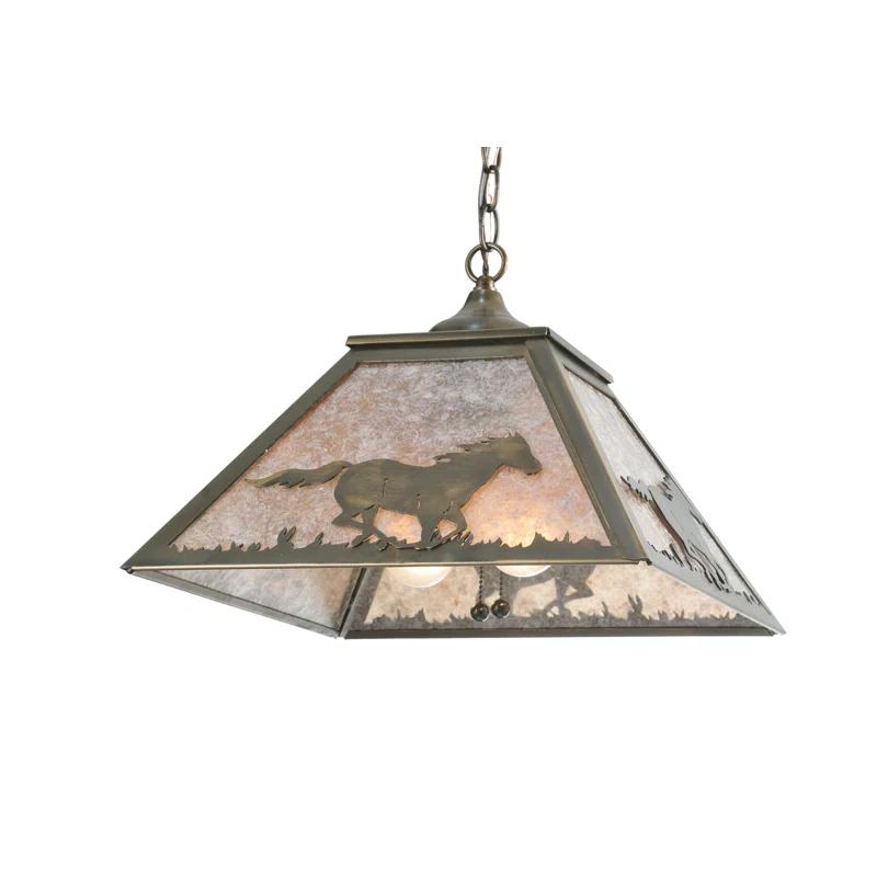 Rustic Lodge 2 - Light Antique Copper Cone Pendant