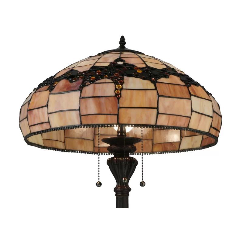 Concord Vineyard 66.5'' Stained Glass Bronze 3-Light Floor Lamp