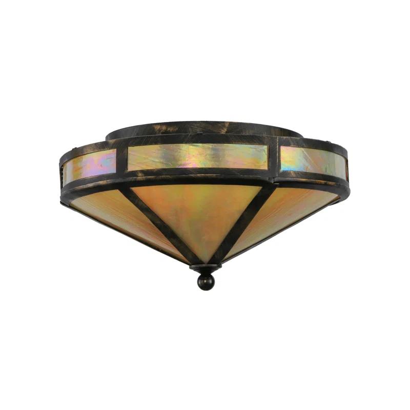 Meyda Lighting Rustic Lodge Glass Flush Mount
