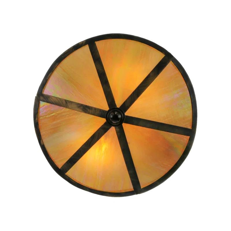 Meyda Lighting Rustic Lodge Glass Flush Mount