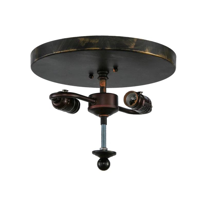 Meyda Lighting Rustic Lodge Glass Flush Mount