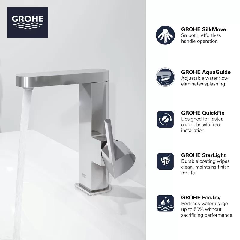 Grohe Plus Elegance Single-Hole 7.5" StarLight Chrome Bathroom Faucet