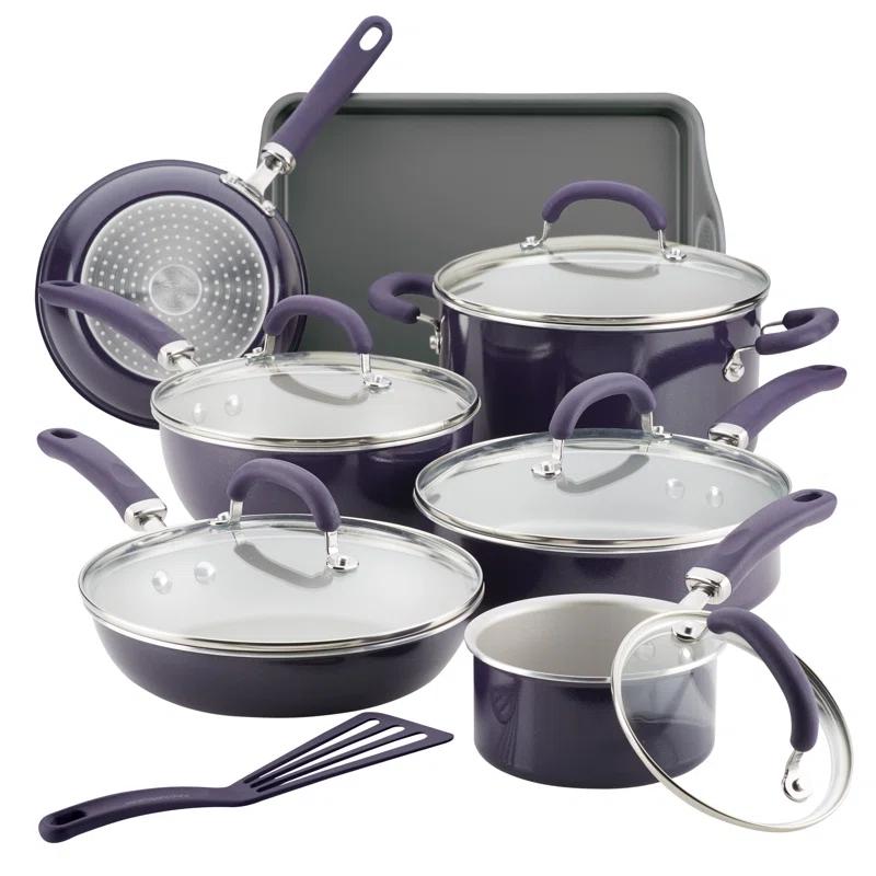 Rachael Ray Rachael Ray Create Delicious Aluminum Nonstick Cookware Induction Cookware Set, 13-Piece