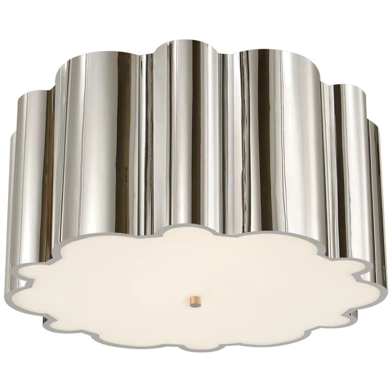 Elegant Markos 26'' Polished Nickel Drum Flush Mount Light