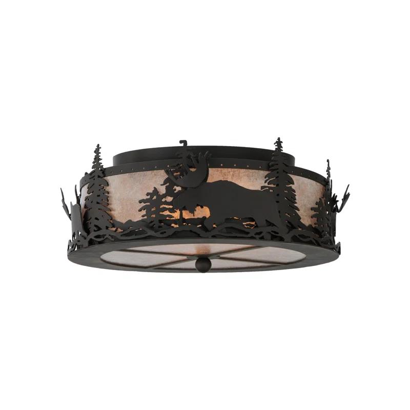 Rustic Lodge Mica Flush Mount
