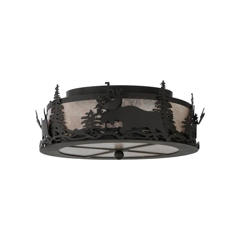 Rustic Lodge Mica Flush Mount