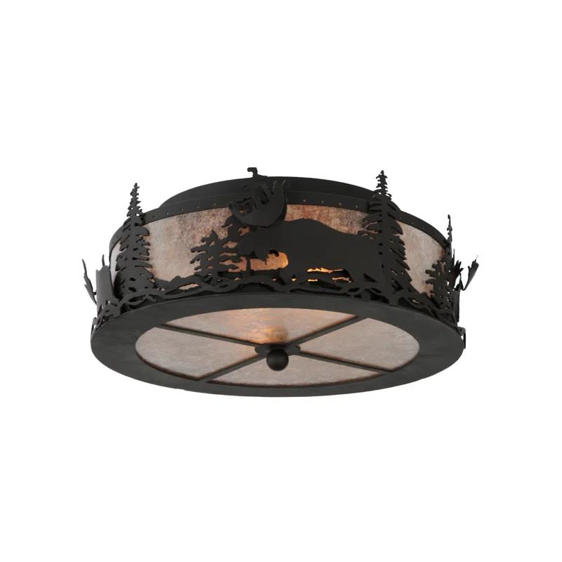Rustic Lodge Mica Flush Mount