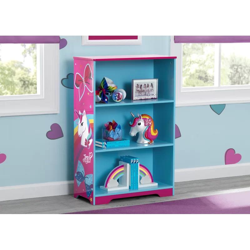 Colorful Unicorn and Bows 38" Kids' Wood Bookcase