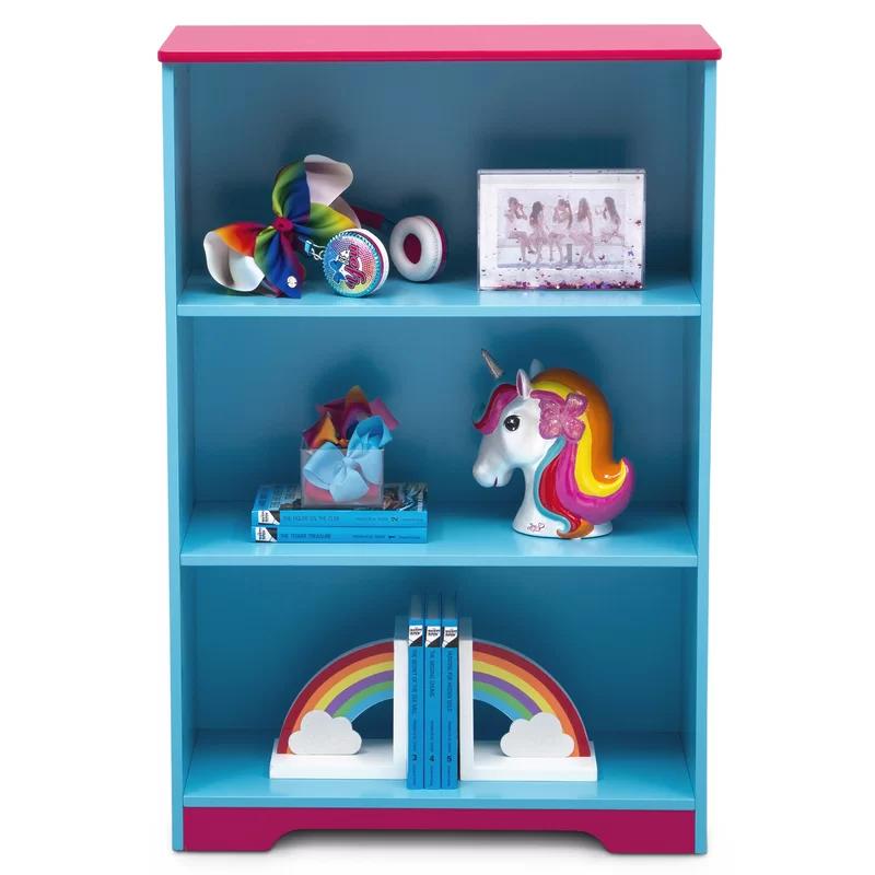 Colorful Unicorn and Bows 38" Kids' Wood Bookcase