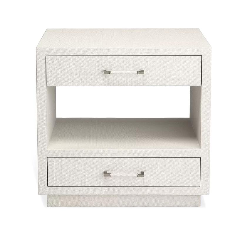 Taylor Solid Wood 2-Drawer Nightstand in Natural White