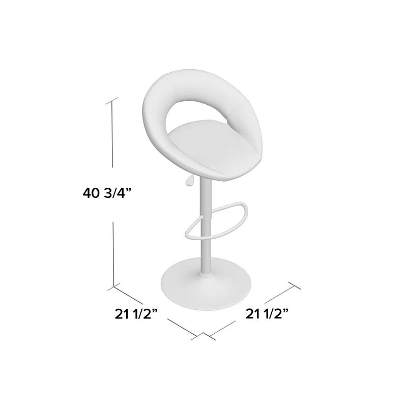 Flash Furniture Contemporary Vinyl Rounded Orbit-Style Back Adjustable Height Barstool with Chrome Base