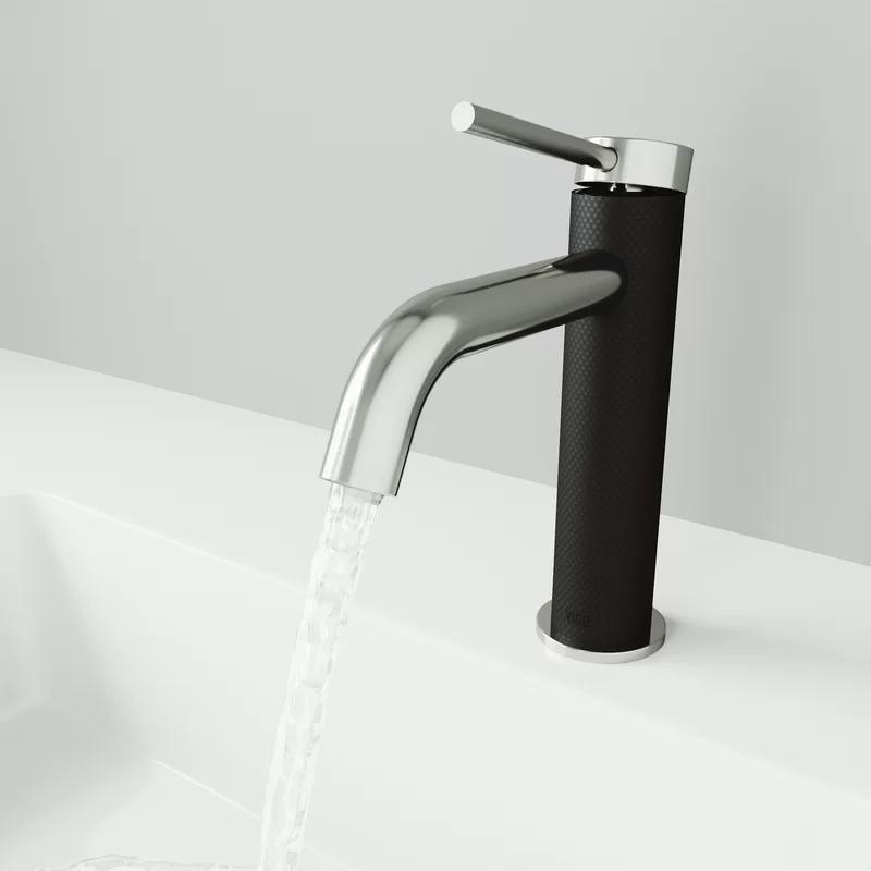 Madison Single Hole Brass Bathroom Faucet in Black and Nickel