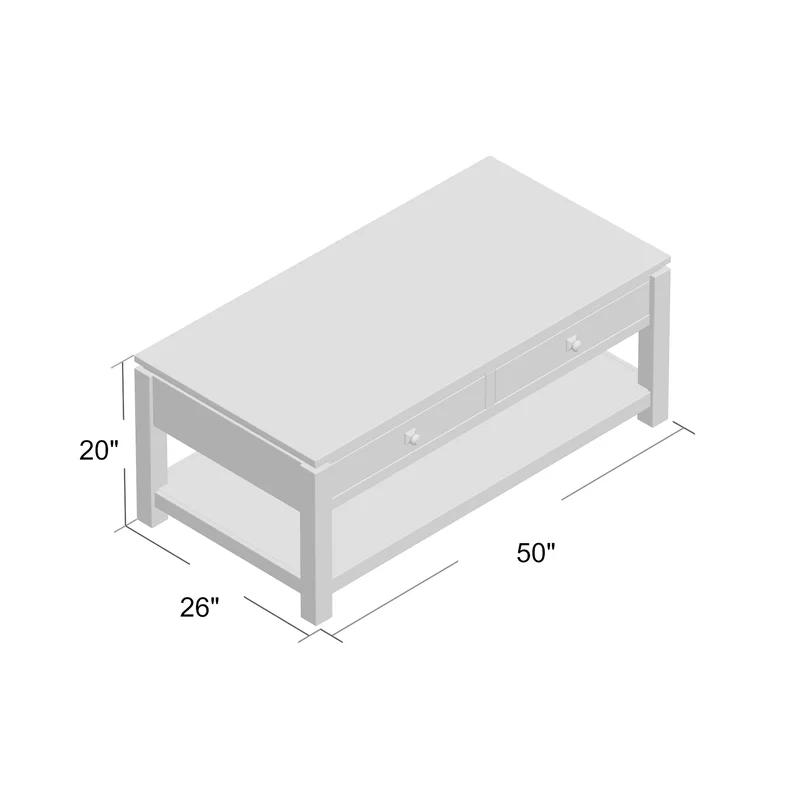 Traditional Rectangular Wood and Metal Coffee Table with Storage